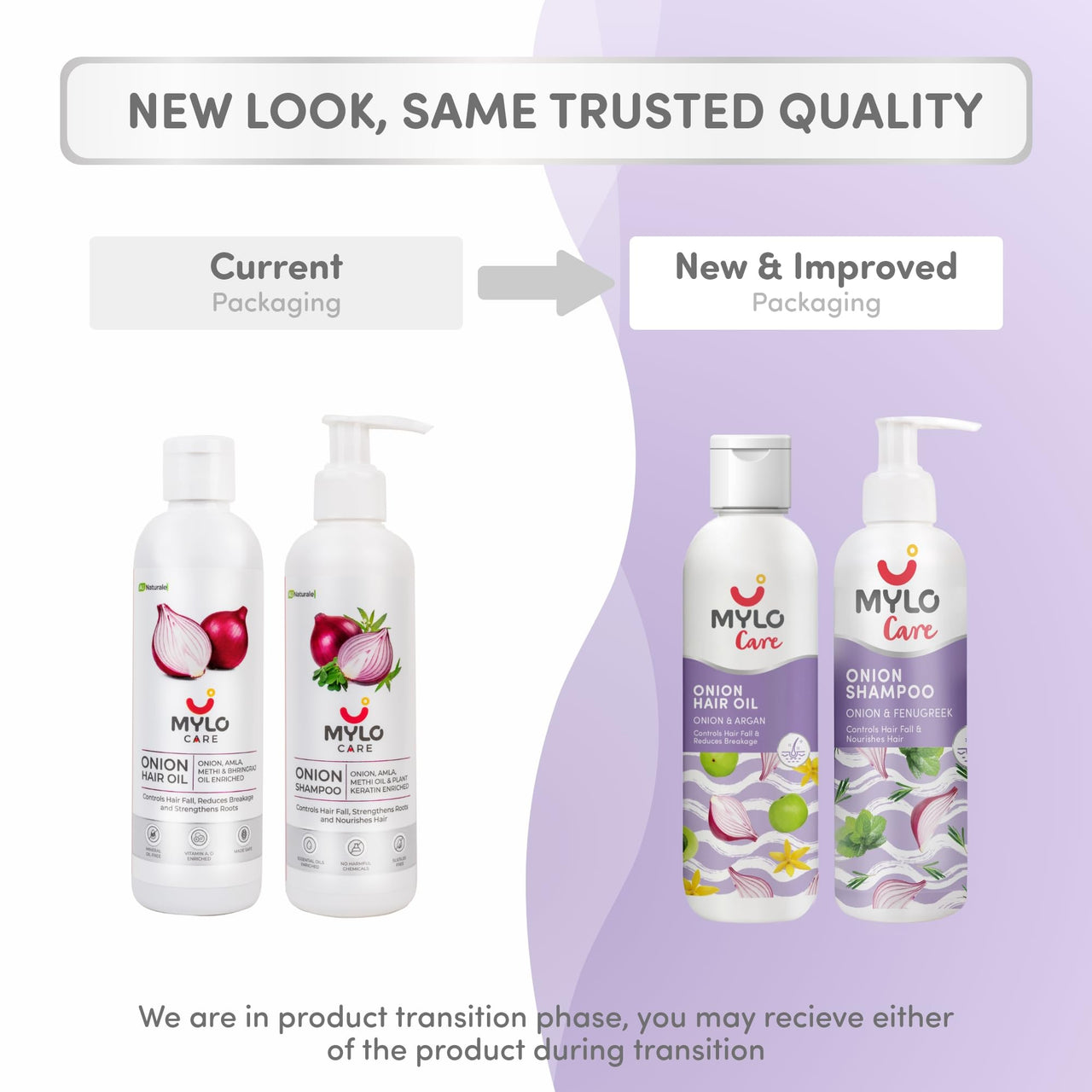 Mylo Care Anti Hair Fall Combo (Onion Oil & Onion Shampoo) 200 ml Each| Contains Bhringraj, Vitamin E, Argan Oil, Onion Seed Oil| Controls Hairfall & Nourishes Hair Roots