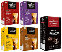 Colombian Brew 3 in 1 Assorted Instant Coffee Premix Café Latte, 10 Sachets Box & Colombian Brew Hazelnut Instant Coffee Powder, No Sugar Vegan, 50gm