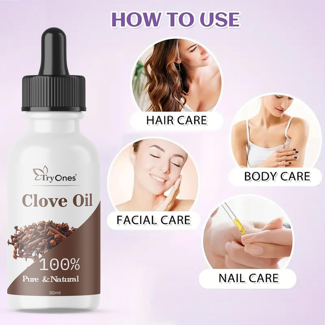 TryOnes Professional Hair Serum for Frizzy Hair||Serum for Women & Men||All Hair Types for Frizz-free, Smooth & Glossy Hair||Clove Hair Serum_30ML