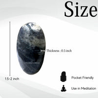Iolite Palm Stone - Pocket Massage Worry Stone for Natural Body Chakra Balancing, Reiki Healing and Crystal Grid Iolite