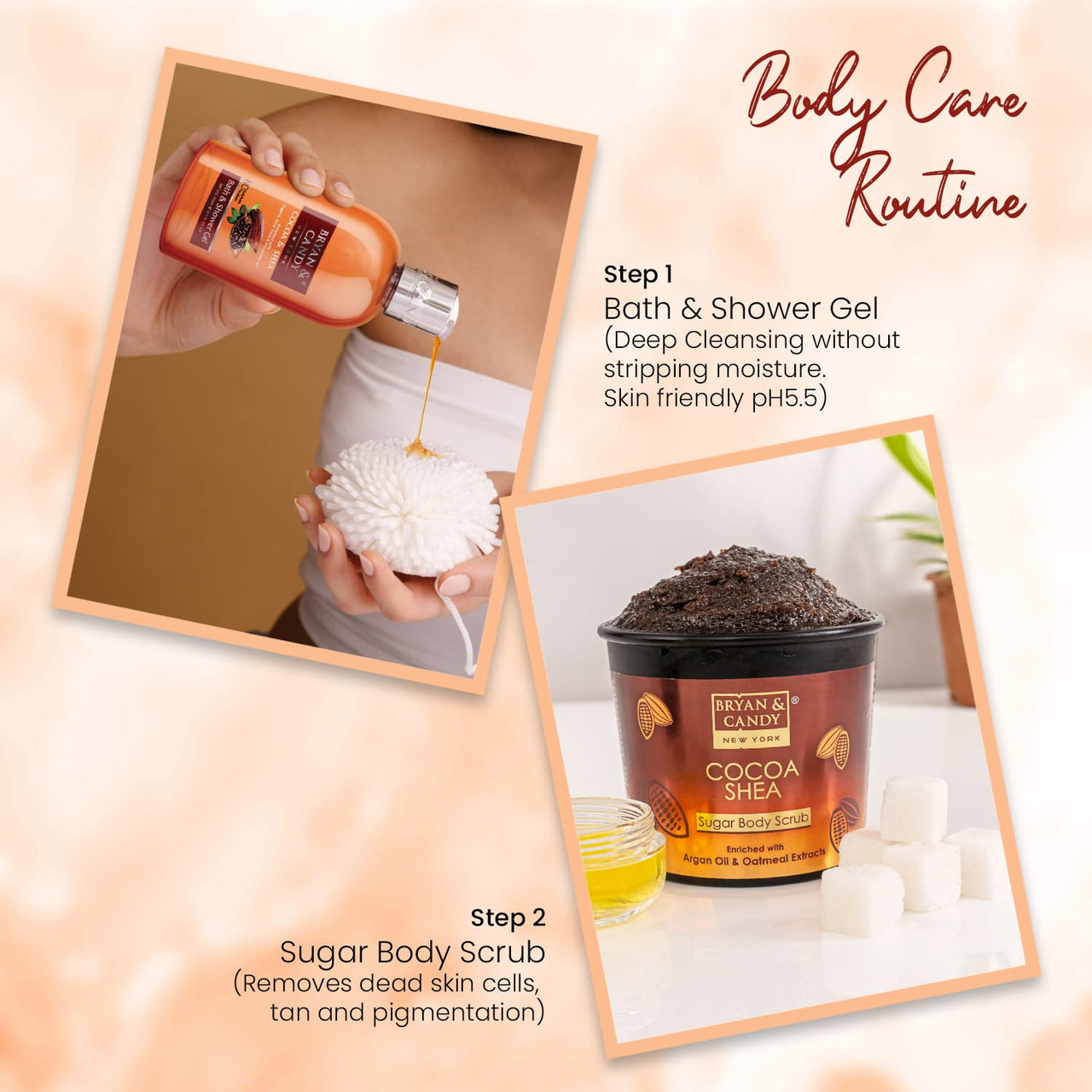 Bryan & Candy Cocoa Shea Bath Tub Collection,Gift Set For Women And Men, Complete Home Spa Experience.|Ph5.5 Skin Friendly