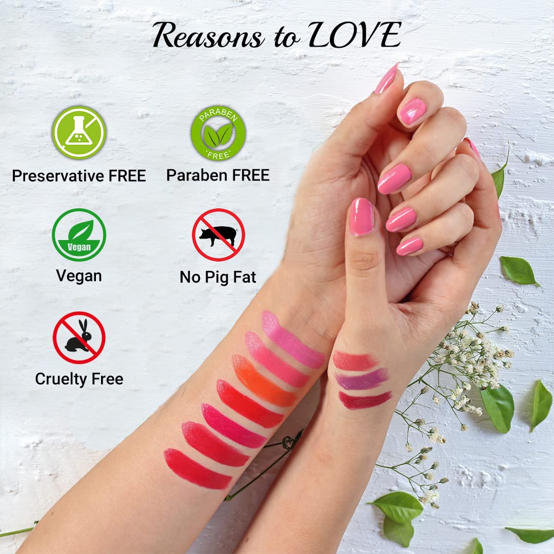 Iba Pure Lips Moisturizing Lipstick for Women - A68 Mystery Red Glossy, 4g | Creamy Finish | Intense Color & Highly Pigmented | Enriched with Vitamin E, Coconut Oil and Shea Butter | Smooth Texture | Makeup