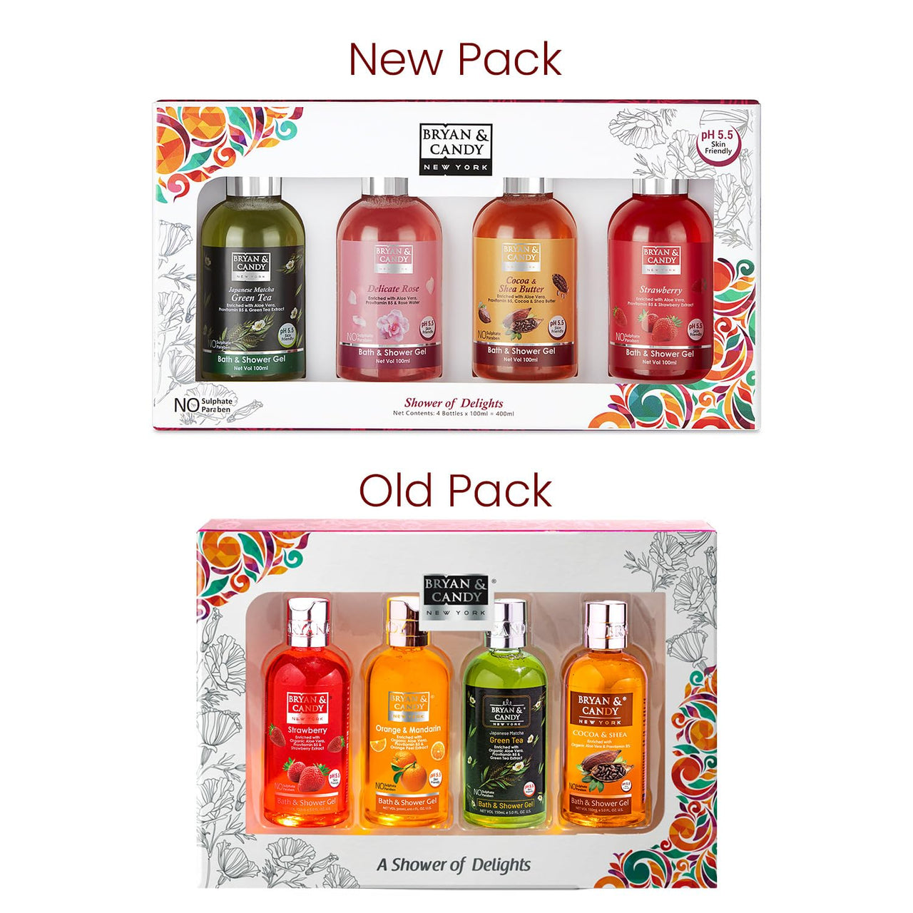 Bryan & Candy Luxurious Shower Gel Combo Kit,Gift Set For Women And Men | Ph5.5 Skin Friendly, Fresh Fragrances |