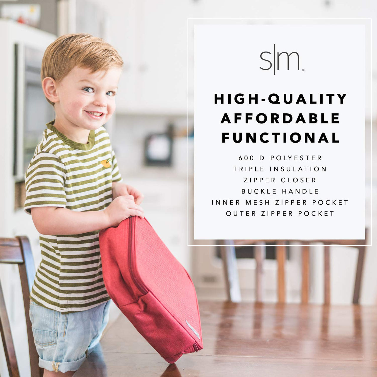 Simple Modern Kids Lunch Box for Toddler | Reusable Insulated Bag for Boys | Meal Containers for School with Exterior and Interior Pockets | Hadley Collection | Shark Bite Hadley Lunch Box -Shark Bite