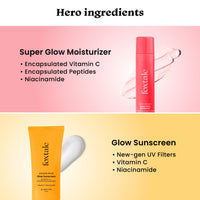 Foxtale Golden Glow Duo | SPF 50 Glow Sunscreen & Super Glow Moisturizer | Vitamin C, Niacinamide & Peptides | Brightens, Hydrates, Prevents Tan & Pigmentation | Lightweight, Non-Sticky, No White Cast | All Skin Types | Summer Essentials