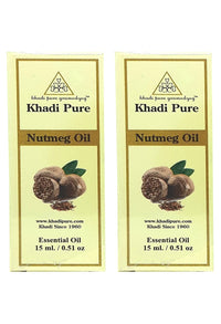 Khadi Pure Herbal Nutmeg Essential Oil, 15 Ml (Pack Of 2)