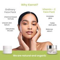 Karrot Natural Skincare Vitamin C Face Mask for Glowing Skin, Facial Cream Pack for Dark Spots and Uneven Tone, Contains Kakadu Plum and Hyaluronic Acid, For Women and Men, All Skin Types, 100gms
