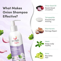 Mylo Anti Hairfall Onion Care Kit - Reduces Hair Fall | Improves Scalp Health - Oil (200 ml), Shampoo (200 ml) & Conditioner (200 ml)