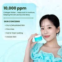 Mirabelle Korea Hyaluronic + Collagen All In One Moisturizing Cream | Deep Hydration + Skin Firming | Non Sticky Water Gel | Suitable for All Skin Types | Korean Skincare Products, 100g