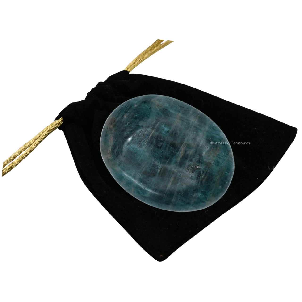 Green Apatite Palm Stone - Pocket Massage Worry Stone for Natural Body Chakra Balancing, Reiki Healing and Crystal Grid Green Apatite