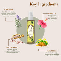 Ohria Ayurveda Rosemary Keshya Hair Vitaliser | Supports Thicker-Looking Hair & Reduces Hair Fall | With Hibiscus, Fenugreek, Halim Seeds | 100ml