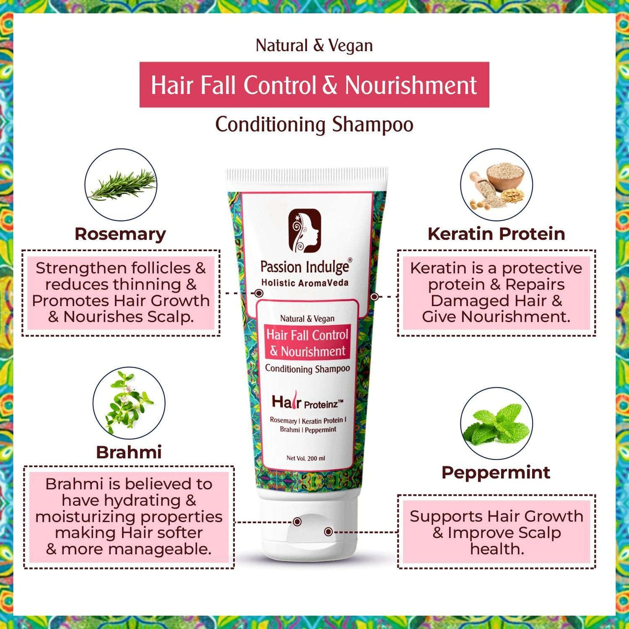 Passion Indulge Rosemary Hair fall Control Combo for longer Hair |Rosemary Hair growth Oil & Hair fall Control Shampoo