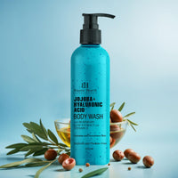 Botanic Hearth Jojoba & Hyaluronic Acid Body Wash with Sea Butter & Sweet Almond Oil | Moisturizing Body Wash Shower Gel for Softer, Smoother Skin | Sulfate & Paraben Free | for Women & Men | 245ml