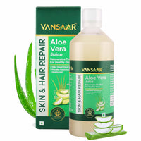 Vansaar Aloe Vera Juice - 1L | For Glowing Skin & Healthy Hair | 100% Natural, Cold Pressed with Pulp