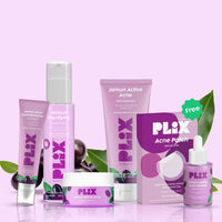 PLIX - THE PLANT FIX The Plan Fix | Jamun Active Acne Regime For Unisex, 2% Salicylic Acid Toner, Serum, Facewash, Moisturizer, & Gel With Free Acne Patch