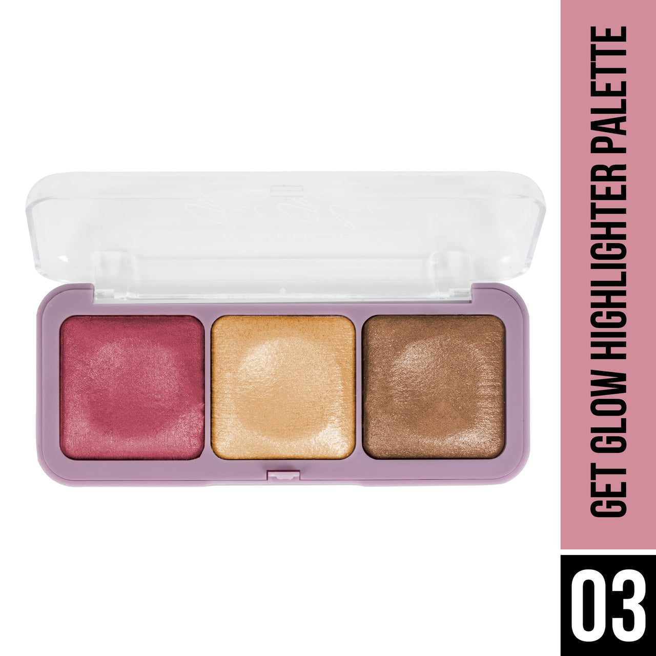 Hilary Rhoda Get Glow Highlighter Palette | Ultra Blendable & Long Lasting | Shimmer Finish & Illuminating Glow | Highly Pigmented & Easy To Blend Shades | 3 Shades in 1 Palette - 15g (Shade - 03)