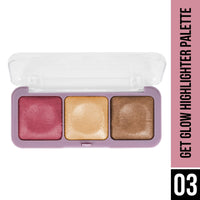 Hilary Rhoda Get Glow Highlighter Palette | Ultra Blendable & Long Lasting | Shimmer Finish & Illuminating Glow | Highly Pigmented & Easy To Blend Shades | 3 Shades in 1 Palette - 15g (Shade - 03)