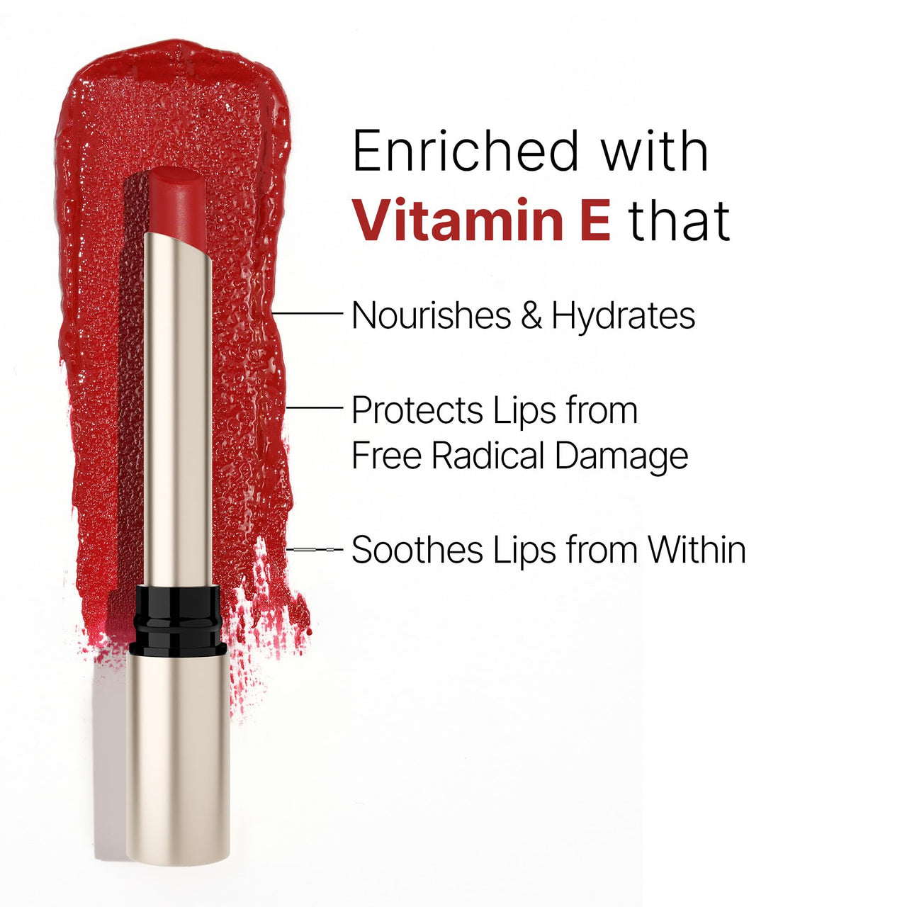 Swiss Beauty Select High On Shine Creamy Lipstick | With Mirror-shine finish | Enriched with Vitamin E | Shade- Red Mandate, 1g |
