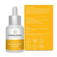 BE SOULFULL 15% Vitamin C Serum with 0.5% Ferulic Acid & 0.5% Vitamin E for Glowing Skin-Skin Brightening Serum-Antioxidant Serum-Reduce Wrinkles & Dark Spots, 30ml / 1.01 Fl Oz