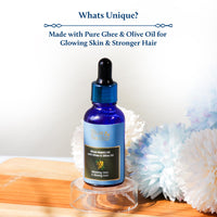 Blue Nectar Nabhi Oil with Ghee & Olive Oil | Ayurvedic Belly Button Oil for Glowing Skin & Strong Hair | Deep Hydration & Nourishment (22 Herbs, 10ml)