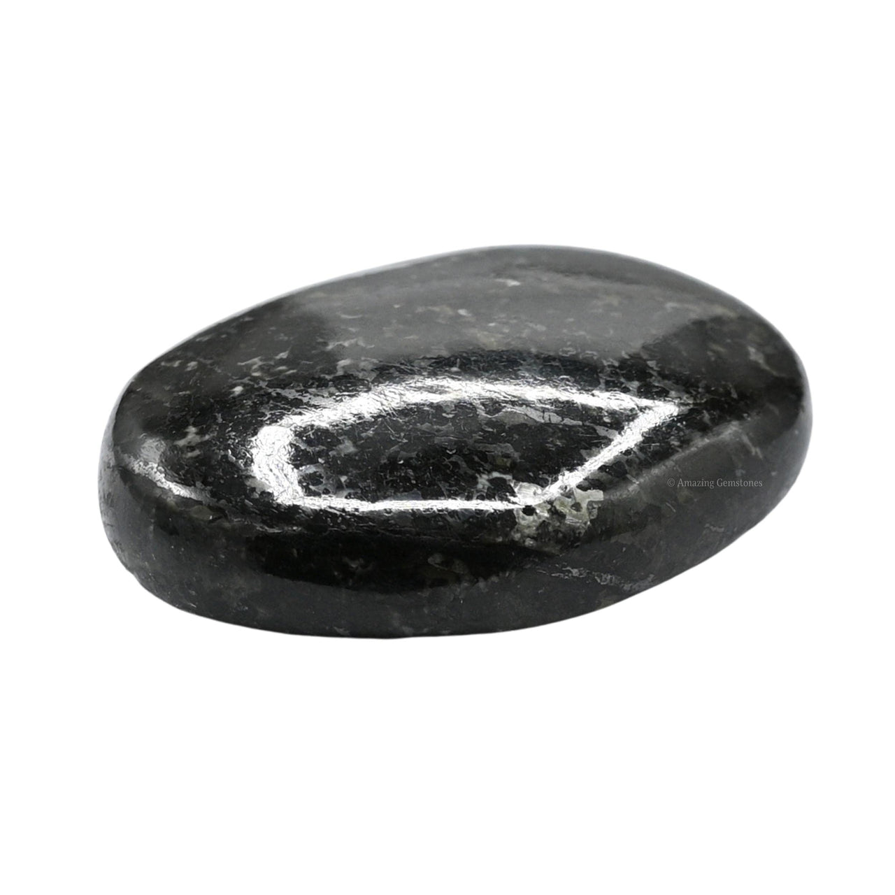 Nuummite Palm Stone - Pocket Massage Worry Stone for Natural Body Chakra Balancing, Reiki Healing and Crystal Grid Nuummite