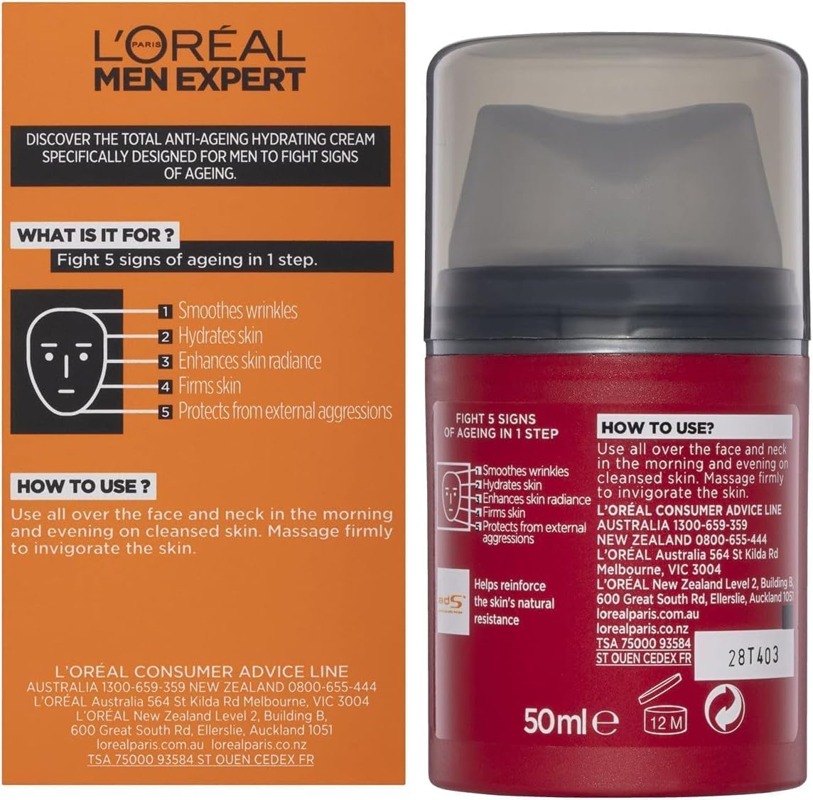 L’Oréal Paris L'Oreal Paris, Men Expert Hydra Energetic Lotion - 50Ml