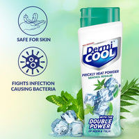 Dermi Cool Menthol Regular Prickly Heat Powder 400g (Pack of 2)