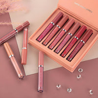HUDACRUSH HUDA CRUSH 6-Piece Liquid Matte Nude Lipstick Set - Velvet Waterproof Mini Lipsticks for Women, Non-Stick Formula