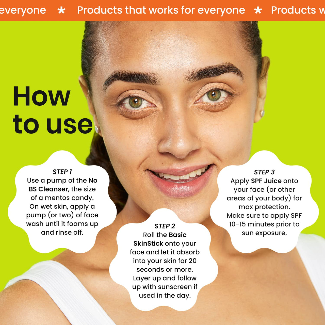 FAE Beauty Cleanse, Nourish & Protect Combo | Gentle Face Cleanser, Probiotic Serum Stick, No White Cast Sunscreen With SPF 50+ PA++++ | For All Skin Types | Skincare For Beginners | Vegan