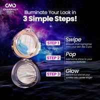 Charmacy Milano Star Dust - 601, Multichrome Blush & Highlighter, Seemless Blending Formula, Radiant Look, Compact & Portable (4.2 gms)