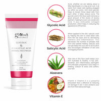 Globus Naturals Glycolic & 1% Salicylic Acid Face Wash & Facial Kit Combo, Anti Acne & Oil Control Formula, For Normal to Oily Skin