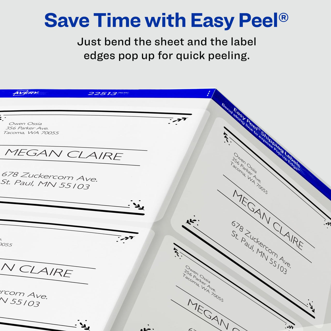 Avery Printable Shipping Labels with Sure Feed, 2" x 4", Matte Clear, 100 Blank Mailing Labels (15663) 2" x 4"