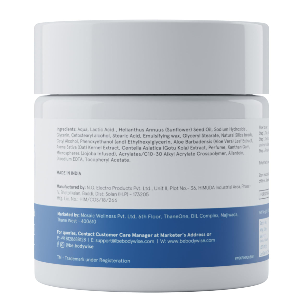Be Bodywise 10% Lactic AHA Exfoliating Body Scrub For Tan Removal & Soft-Smooth Skin | For Women | De-Tan Bathing Scrub with Centella Water & Aloe Vera, Removes Dirt & Dead Skin from Neck, Knees, Elbows & Arms | 300g