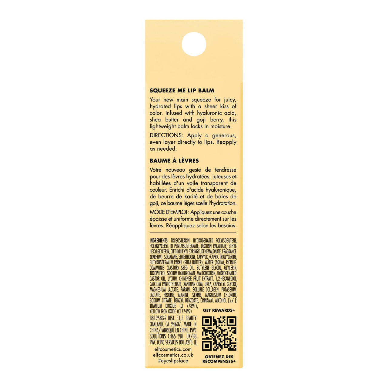 e.l.f. Squeeze Me Lip Balm, Moisturizing Lip Balm For A Sheer Tint Of Color, Infused With Hyaluronic Acid, Vegan & Cruelty-Free, Vanilla Frosting, (1 count)