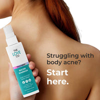 THE LOVE CO. Back Acne Spray | 02% Salicylic Acid & 5% Niacinamide | Fast-Acting Body Acne Solution | Spray for Bacne, Chest, & Shoulder Acne | Clears Pores & Reduces Breakouts | 100ml