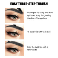 Luxenwell Eyebrow Contouring Pen, Waterproof Microblading Eyebrow Pencil with 4-Prong Micro-Fork-Tip Applicator, Liquid Eyebrow Pencils for women Creates Natural Looking Brows Effortlessly (Black)