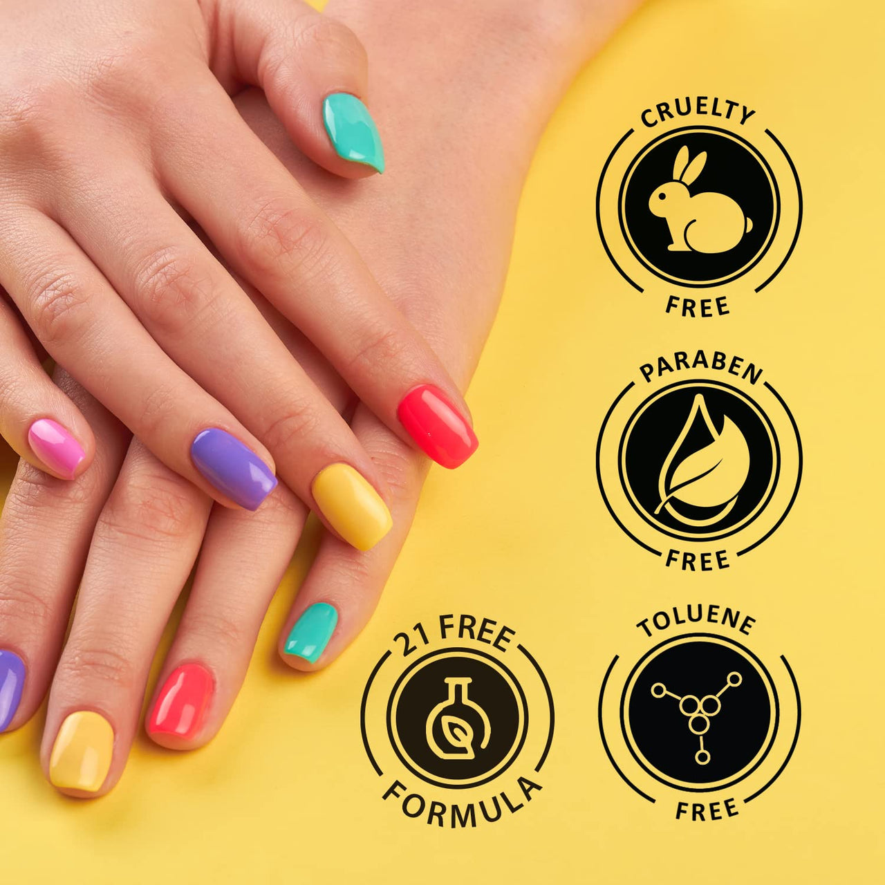 FACES CANADA Ultime Pro Splash Luxe Nail Enamel - Glitter Girl (L42), 12ml | Glossy Finish | Quick Drying | Long Lasting | High Shine | Chip Defiant | Even-Finish | Vegan | Non-Toxic | Ethanol-Free