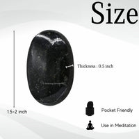 Nuummite Palm Stone - Pocket Massage Worry Stone for Natural Body Chakra Balancing, Reiki Healing and Crystal Grid Nuummite