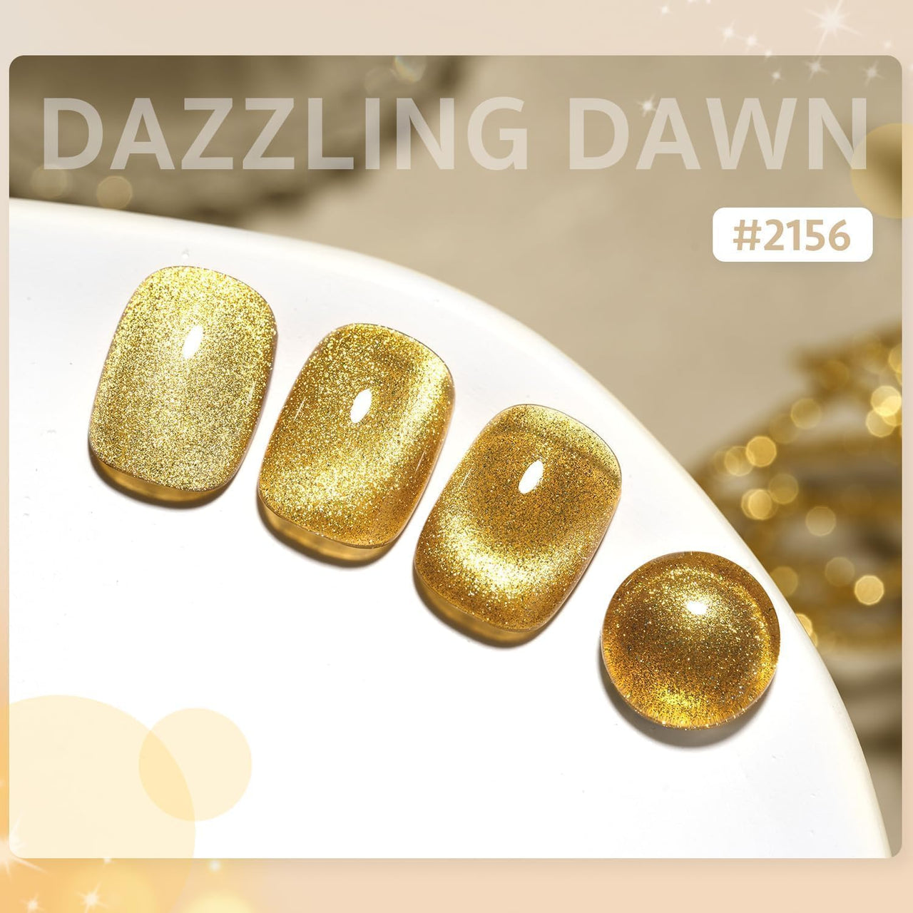 Bolt Bee 9D Cat Eye Gel Nail Polish Magnetic Soak Off UV/LED Gel, Long-Lasting, High Shine, Glitter Effect, Salon & DIY Manicure 9ml (Gold)