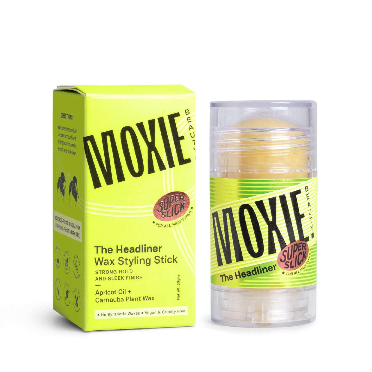 Moxie Beauty The Headliner | Wax Styling Stick | Fly Away Hair Fixer | No Residue | Wax Stick For Hair (The Headliner)