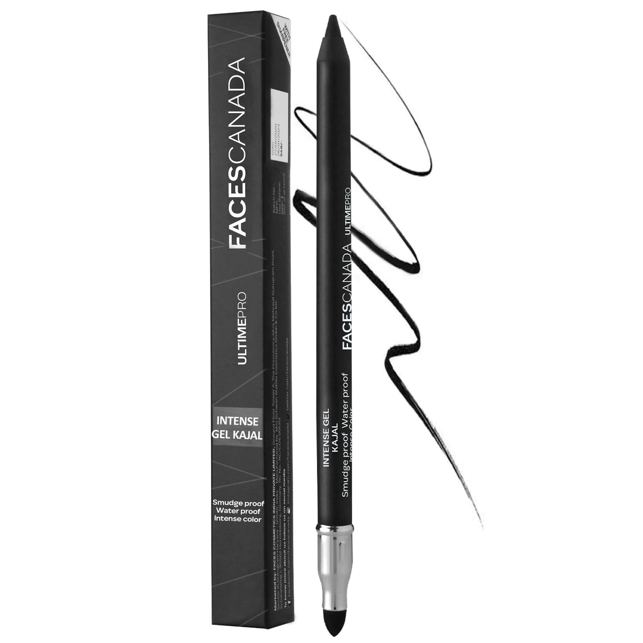 FACESCANADA Ultime Pro HD Intense Matte Lips + Primer - Tea Rose 10, 1.4G | 9Hr Long Stay & Ultime Pro Intense Gel Kajal 3-In-1 Kajal, Eyeliner, Smokey Eyeshadow, Pack Of 1