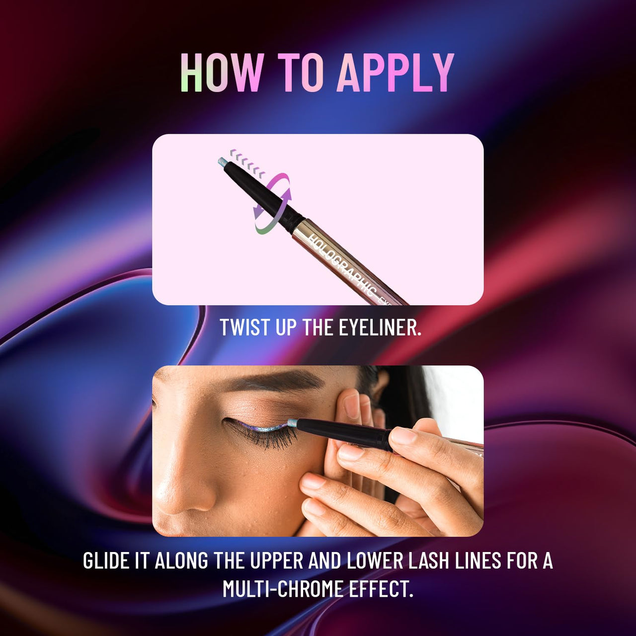 Swiss Beauty Holographic Shimmery Eyeliner | Waterproof, Smudge proof, Long lasting eyeliner with easy application | Shade- Nouthern Light, 0.2g