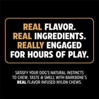 Pet Qwerks Dinosaur BarkBone - Wood Dog Bone for Moderate Chewers - Peanut Butter Flavor - 9.75