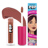 SUGAR POP Matte Lipcolour | Lasts Upto 8 hrs l Brown Lipstick for Women l Vitamin E Infused | Non-Drying, Smudge Proof, Long Lasting | 1.6ml - 22 Mocha (Light Brown)