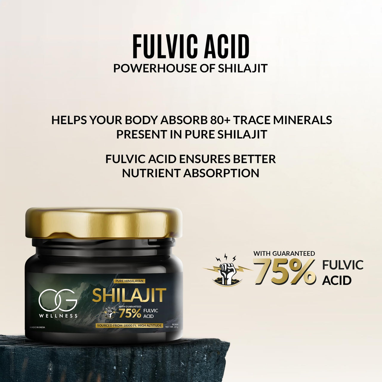 OG BEAUTY Wellness Himalayan Shilajit Resin - 20g | 100% Pure & Authentic | Lab-Certified | Sourced from the Himalayas