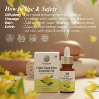 Zenaum Essences 100% Natural Ylang Ylang Therapeutic Grade Essential Oil | 15ml | Stress Relief, Skin & Hair Care, Aromatherapy | Sourced from Yunnan | GMP, ISO & IFRA Certified
