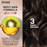 Streax Gel Hair Colour for Women & Men, Dark Brown 3 , 150ml|Hair Colour Brown|100% grey coverage |Long Lasting Hair Color, easy to use| Ammonia Free Hair Color, No Paraben & Sulphate