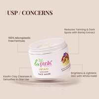 La Pink Ubtan Face Mask with White Haldi & Kesar | Reduces Blemish, Pigmentation, Dark Spot & Tan Removal | 100% Microplastic Free Formula | All Skin Types | 100g