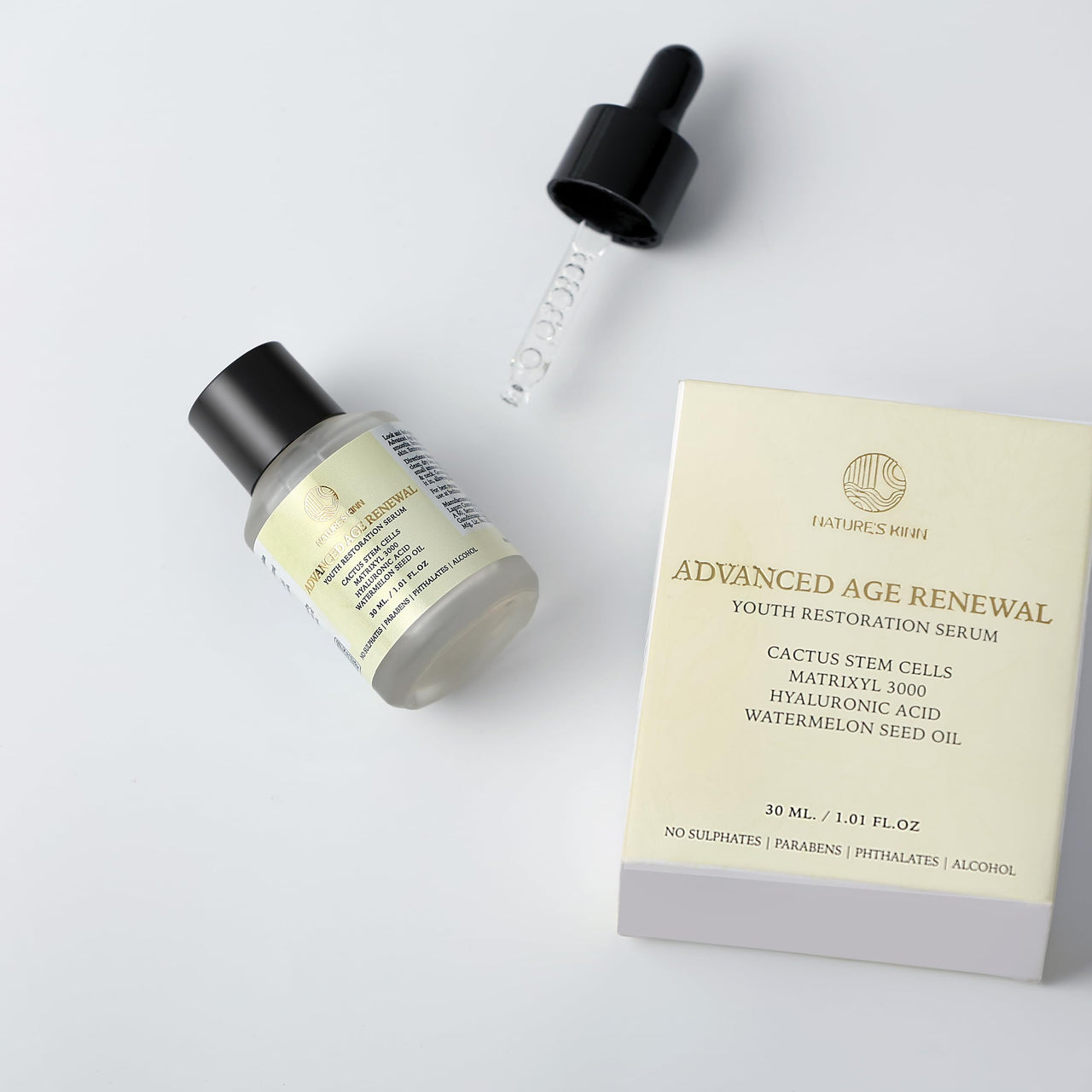 Nature's Kinn Face Serum Multi Peptide Serum 30ml, Matrixyl 3000, Hyaluronic Acid, Cactus Plant Stem Extract provides intense hydration, boost collagen, firm and smooth skin, minimize fine lines and wrinkles 30 ml