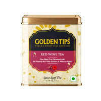 Golden Tips Red Wine Tea Loose Leaf Black Tea with Red Wine Essence, Hibiscus, Fruity & Floral Smooth, Aromatic Drink Enjoyed Hot or Cold (100 Gram- 50 Cups)